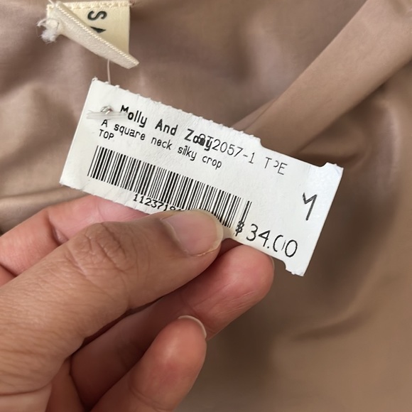 Free with $25 purchase. Nude/bronze silky crop top - Picture 4 of 4